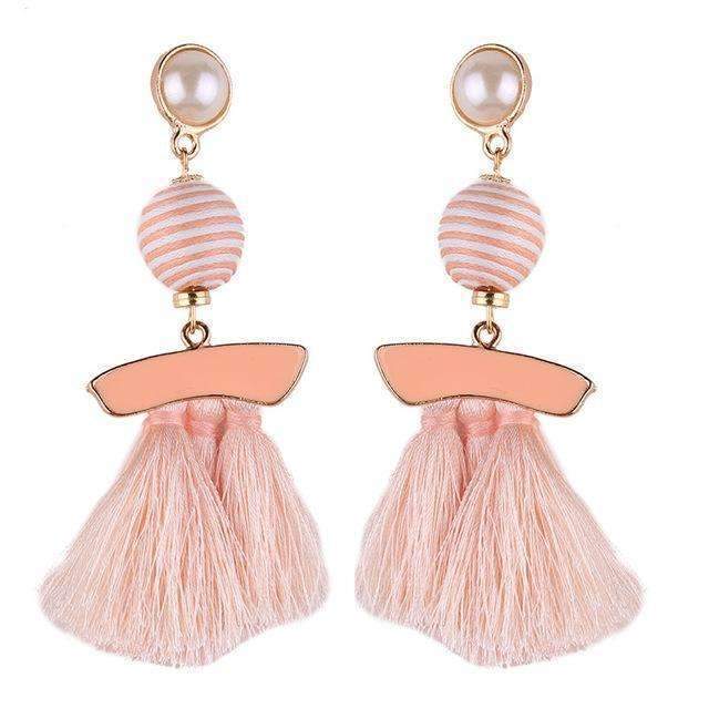 Best lady Fringed Fashion Women Statement Earrings Tassel Multicolored Drop Dangle Earrings For Women Wedding Charm Hotsale 5389-Little Pink-JadeMoghul Inc.