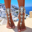 Best lady One Piece Long Summer Vacation Anklets Bracelet Sandal Sexy Leg Chain Women Boho Crystal Anklet Statement Jewelry 3226-Glass champagne-JadeMoghul Inc.