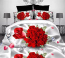 BEST.WENSD luxury jacquard bedclothes 3d Rose Wedding flat bed linen 100% microfibre bedding set duvet cover housse de couette-as picture 1-king size 4pcs-JadeMoghul Inc.