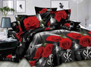 BEST.WENSD luxury jacquard bedclothes 3d Rose Wedding flat bed linen 100% microfibre bedding set duvet cover housse de couette-as picture 14-king size 4pcs-JadeMoghul Inc.