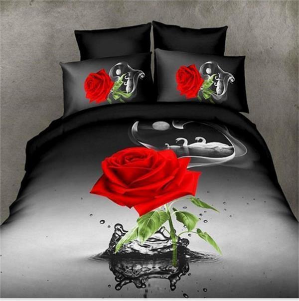 BEST.WENSD luxury jacquard bedclothes 3d Rose Wedding flat bed linen 100% microfibre bedding set duvet cover housse de couette-as picture 18-king size 4pcs-JadeMoghul Inc.