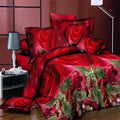 BEST.WENSD luxury jacquard bedclothes 3d Rose Wedding flat bed linen 100% microfibre bedding set duvet cover housse de couette-as picture 2-king size 4pcs-JadeMoghul Inc.