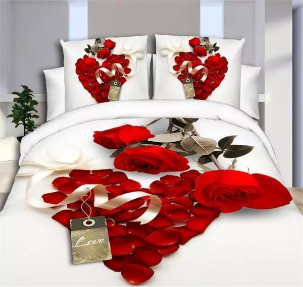 BEST.WENSD luxury jacquard bedclothes 3d Rose Wedding flat bed linen 100% microfibre bedding set duvet cover housse de couette-as picture 3-king size 4pcs-JadeMoghul Inc.