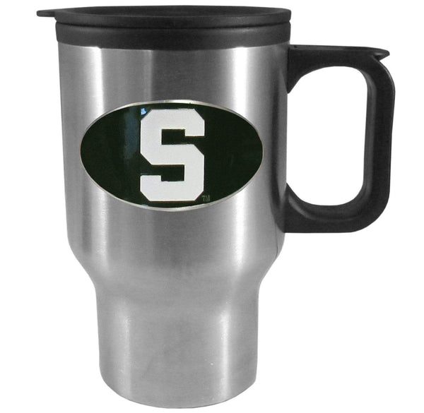 Michigan Football - Michigan State Spartans Sculpted Travel Coffee Mugs, 14 oz