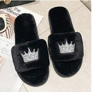 BEVERGREEN Winter Women House Slippers Faux Fur Warm Flat Shoes Female Slip on Home Furry Ladies Slippers Size 36-43 Wholesale AExp