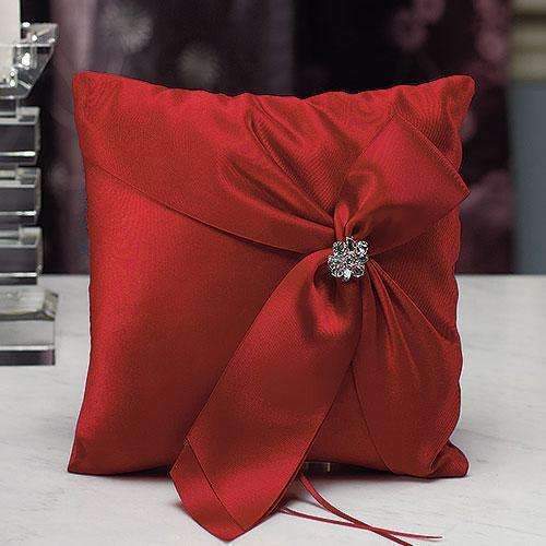 Beverly Clark Monroe Collection Ring Pillow Ruby (Pack of 1)-Wedding Ceremony Accessories-JadeMoghul Inc.