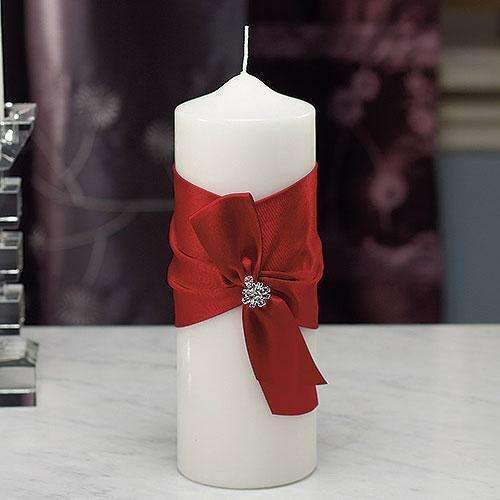 Beverly Clark Monroe Collection Unity Candle Ruby (Pack of 1)-Wedding Reception Decorations-JadeMoghul Inc.