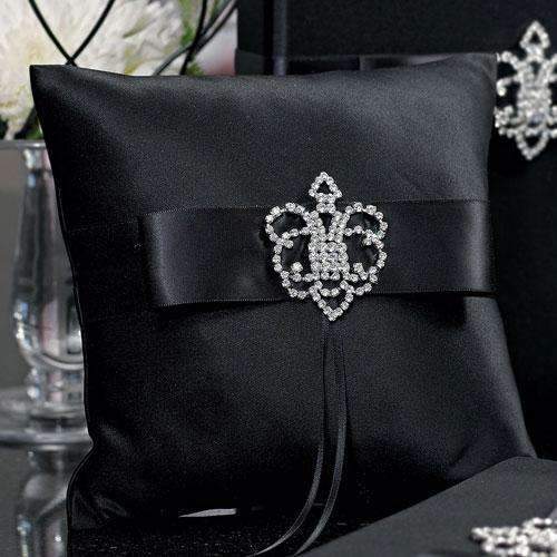 Beverly Clark The Crowned Jewel Collection Ring Pillow Black (Pack of 1)-Wedding Ceremony Accessories-JadeMoghul Inc.