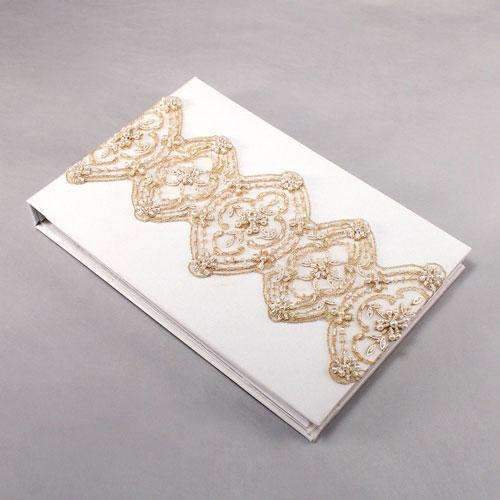 Beverly Clark The Luxe Collection Guest Book Ivory (Pack of 1)-Wedding Reception Accessories-JadeMoghul Inc.