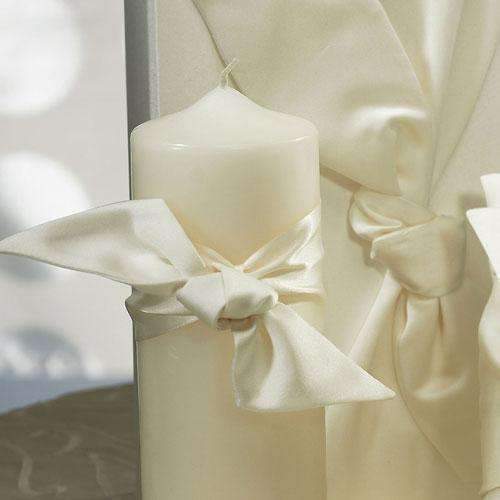 Beverly Clark Tie the Knot Collection Unity Candle White (Pack of 1)-Wedding Ceremony Accessories-JadeMoghul Inc.