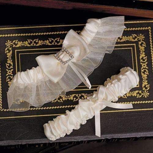 Beverly Clark's Duchess Bridal Garter Set (Pack of 1)-Wedding Garters-JadeMoghul Inc.