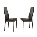 Bi-Cast Vinyl Side Chairs With Curvy Backs, Set of 2, Black-Dining Chairs-Black-Bi-Cast Vinyl-JadeMoghul Inc.