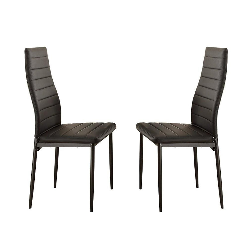 Bi-Cast Vinyl Side Chairs With Curvy Backs, Set of 2, Black-Dining Chairs-Black-Bi-Cast Vinyl-JadeMoghul Inc.