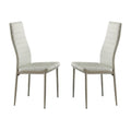 Bi-Cast Vinyl Side Chairs With Curvy Backs, Set of 2, White-Dining Chairs-White-Wood-JadeMoghul Inc.