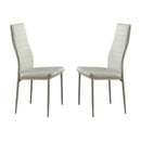 Bi-Cast Vinyl Side Chairs With Curvy Backs, Set of 2, White-Dining Chairs-White-Wood-JadeMoghul Inc.