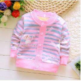 BibiCola spring autumn baby girls/boys candy color cardigan sweater children add velvet outerwear sewater kids Knitting coat-picture color-9M-JadeMoghul Inc.
