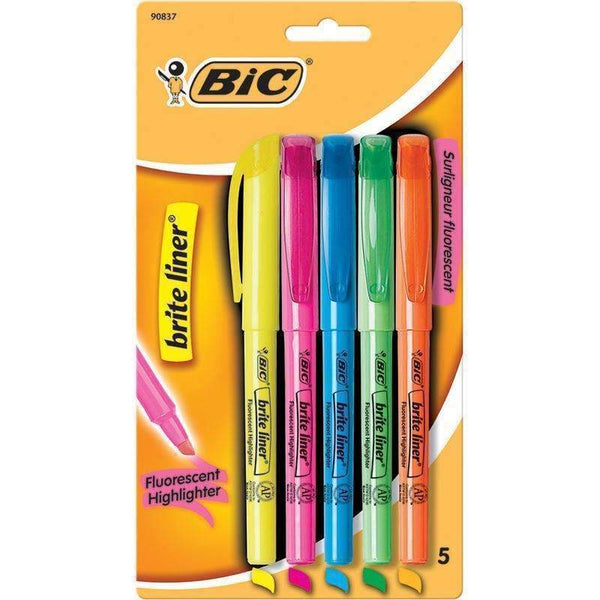 BIC BRIGHT LINER HIGHLIGHTERS 5PK-Supplies-JadeMoghul Inc.