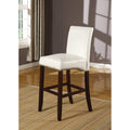Bicast Leather Upholstered Wooden Bar Chair, Set Of Two, White And Brown-Bar Chairs-White And Brown-Wood Bicast Leather-JadeMoghul Inc.