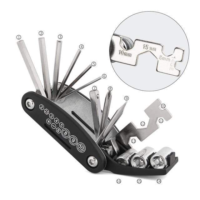 Bicycle Repair Tools Kit Hex Spoke Cycling Screwdrivers Tool Tyre Lever Allen Wrench MTB Mountain Bike Multitool Cycling tools JadeMoghul Inc. 