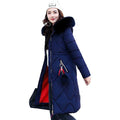 Big fur Hooded Winter Warm Coat-Dark Blue-XL-China-JadeMoghul Inc.
