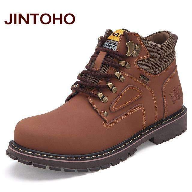 Big Size Men Ankle Boots / Genuine Leather Men Work & Safety Boots-qian zong-6.5-JadeMoghul Inc.