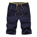 Big Size Men Cotton Shorts / Solid Elastic Waist Male Bermuda Shorts-Blue-XL-JadeMoghul Inc.