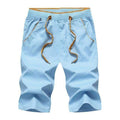 Big Size Men Cotton Shorts / Solid Elastic Waist Male Bermuda Shorts-Light Blue-XL-JadeMoghul Inc.