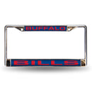 Cadillac License Plate Frame Bills Blue Laser Chrome Frame