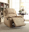 Bina Recliner, Light Brown Microfiber-Recliner Chairs-Brown-Polished Microfiber Fabric (Vintage Finish)-JadeMoghul Inc.