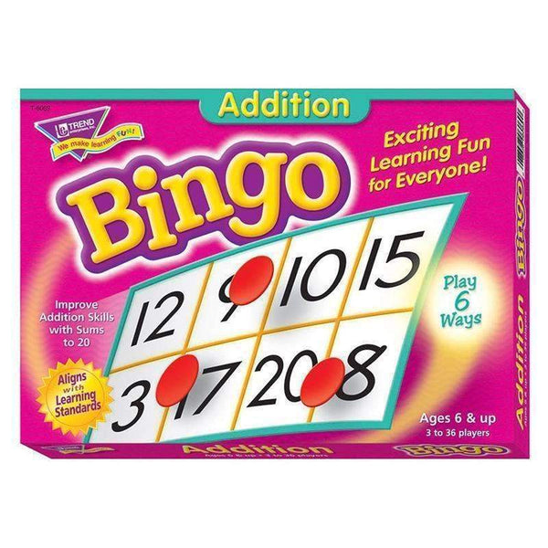 BINGO ADDITION AGES 6 & UP-Learning Materials-JadeMoghul Inc.