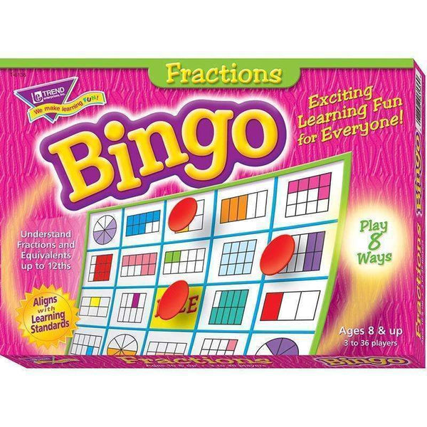 BINGO FRACTIONS AGES 10 & UP-Learning Materials-JadeMoghul Inc.