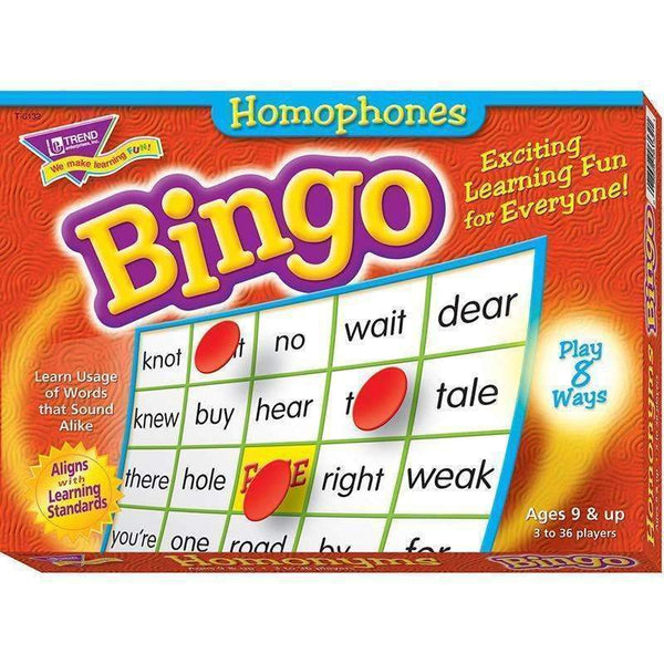 BINGO HOMONYMS AGES 9 & UP-Learning Materials-JadeMoghul Inc.