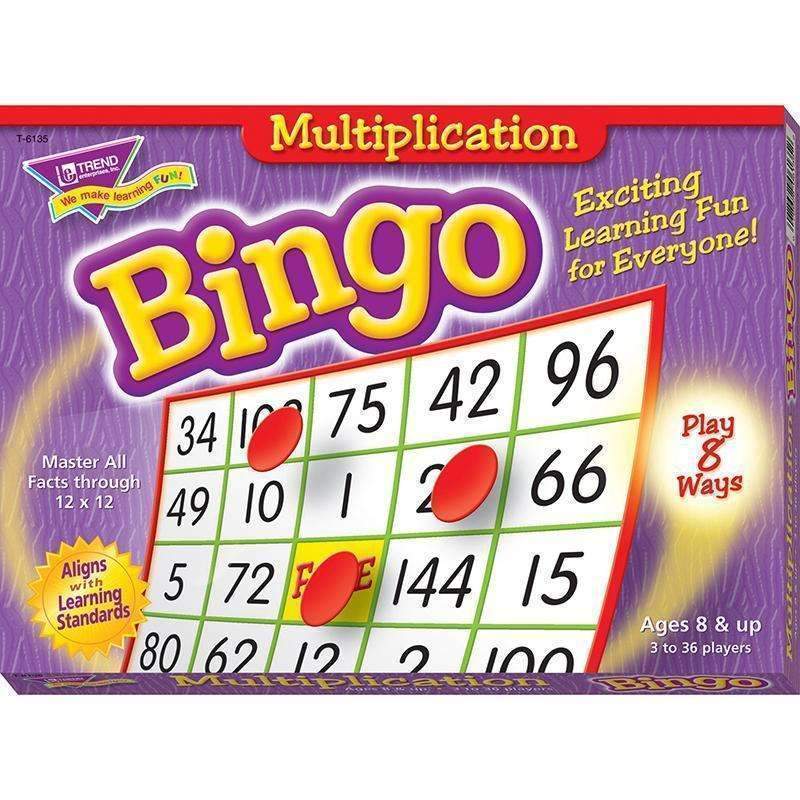 BINGO MULTIPLICATION AGES 8 & UP-Learning Materials-JadeMoghul Inc.