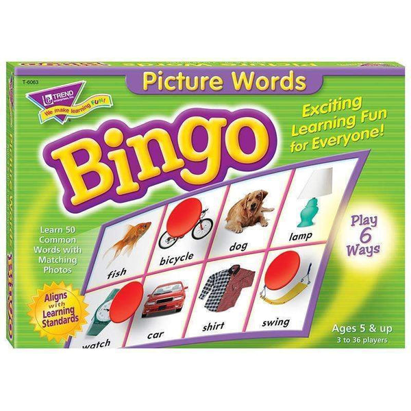 BINGO PICTURE WORDS AGES 5 & UP-Learning Materials-JadeMoghul Inc.