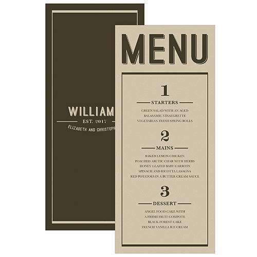 Bistro Bliss Menu Card Charcoal (Pack of 1)-Reception Stationery-Charcoal-JadeMoghul Inc.