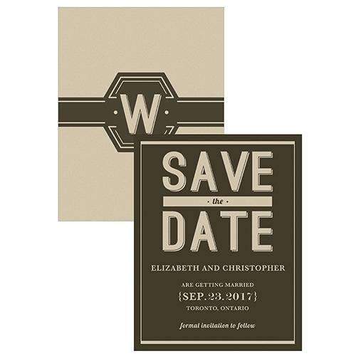 Bistro Bliss Save The Date Card Charcoal Background With White Text (Pack of 1)-Weddingstar-Charcoal Background With White Text-JadeMoghul Inc.
