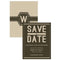 Bistro Bliss Save The Date Card Charcoal Background With White Text (Pack of 1)-Weddingstar-White Background With Charcoal Text-JadeMoghul Inc.