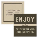 Bistro Bliss Square Favor Tag Charcoal (Pack of 1)-Wedding Favor Stationery-Charcoal-JadeMoghul Inc.