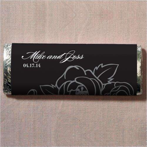 Black and White Botanical Gourmet Milk Chocolate Bar (Pack of 1)-Wedding Candy Buffet Accessories-JadeMoghul Inc.