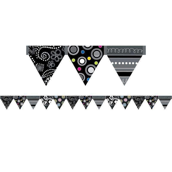 BLACK AND WHITE PENNANT BORDER-Learning Materials-JadeMoghul Inc.