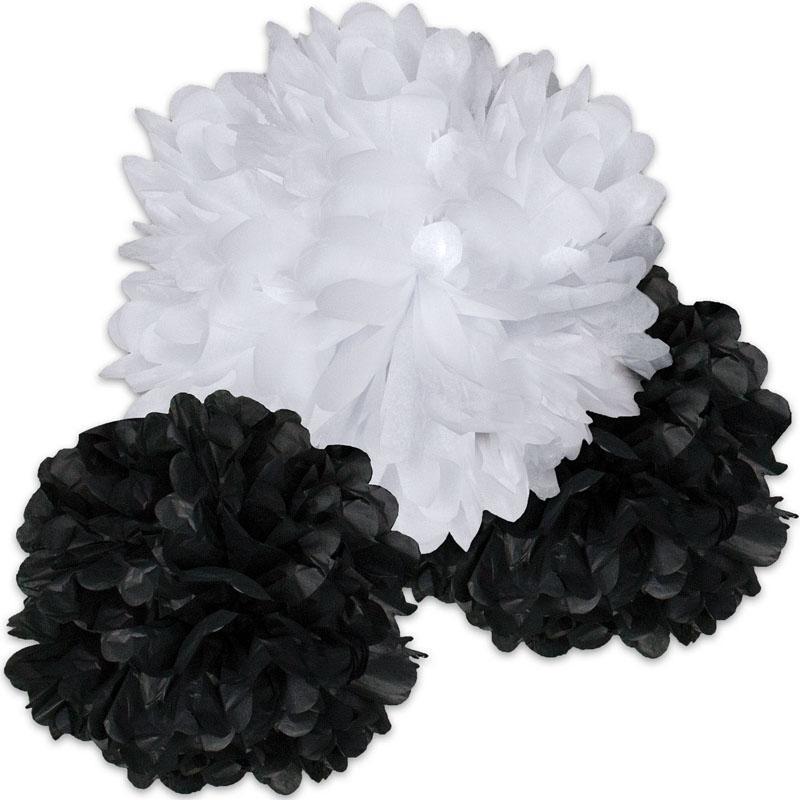 BLACK AND WHITE POM POMS-Learning Materials-JadeMoghul Inc.