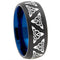 Black Wedding Rings Black  Tungsten Carbide Triquetra Trinity Knots Dome Ring