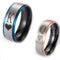 Black Band Ring Blue Pink Rose Tungsten Carbide Step Edges King Queen Crown Ring