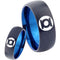 Black Promise Rings Black Blue Tungsten Carbide Green Lantern Dome Ring