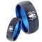 Black Promise Rings Black Blue Tungsten Carbide Spiderman Dome Ring