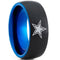 Black Engagement Rings Black Blue Tungsten Carbide Stardom Ring