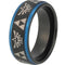 Men's Tungsten Rings Black Blue Tungsten Carbide Triforce Legend of Zelda Step Ring