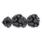 Black-finish Sterling Silver Mens Round Black Color Enhanced Diamond Cluster Earrings 1.00 Cttw - FREE Shipping (US/CAN)-Gold & Diamond Men Earrings-JadeMoghul Inc.