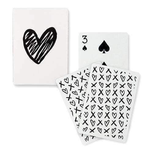Black Foil "Modern Heart" Playing Cards (Pack of 1)-Popular Wedding Favors-JadeMoghul Inc.