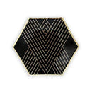 Black & Gold Hexagon Party Plates - Small (Pack of 8)-Celebration Party Supplies-JadeMoghul Inc.